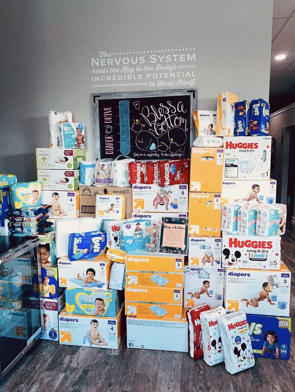 Diapers collected for the Bless A Bottom drive